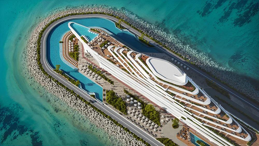 Панорамный апарт-отель в форме лайнера на искусственном полуострове — фото 3